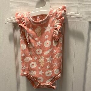 Rabbit and Bear -Seashell onesie - 3-6months